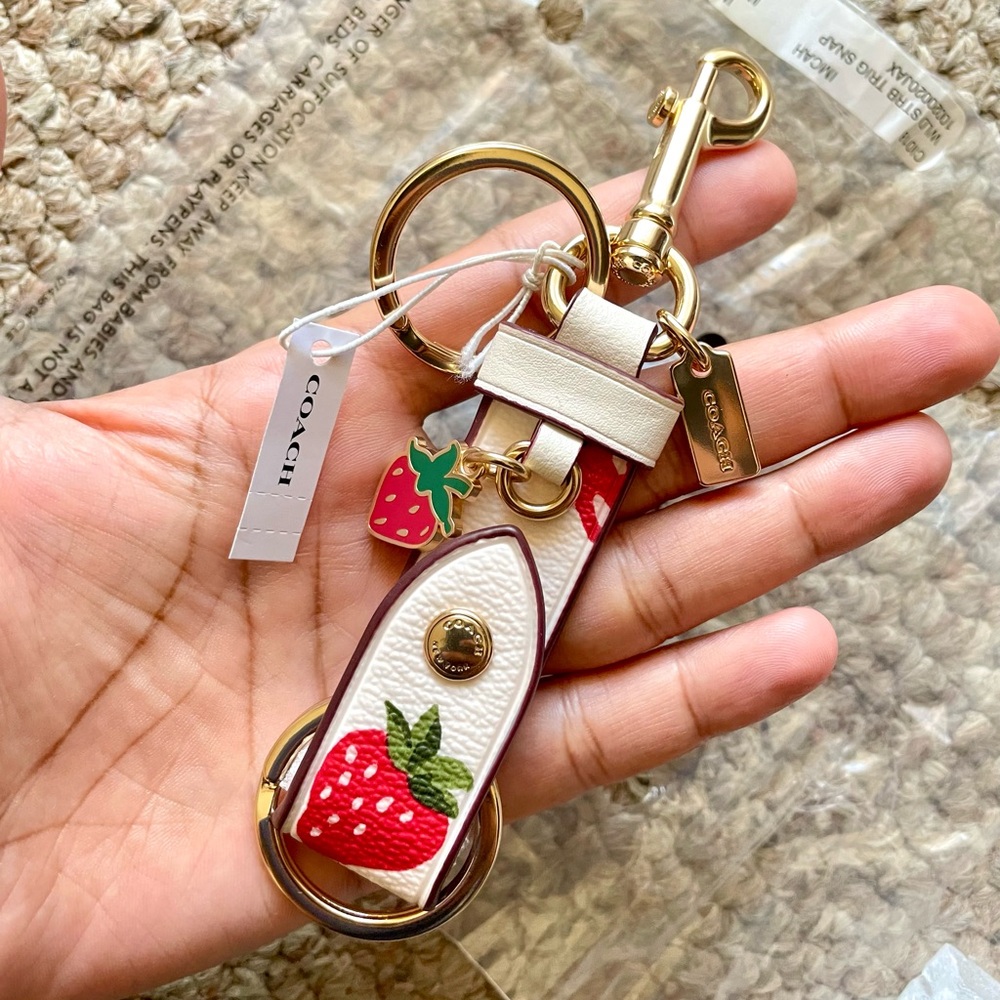 Coach Trigger Snap Bag Charm with Strawberry Print ♥️Brand new with tags ♥️
